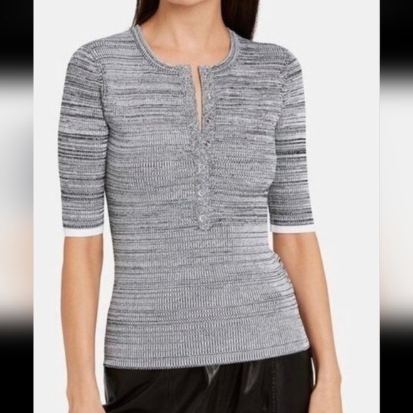 ALC Ribbed Henley Top XS - Picture 1 of 7